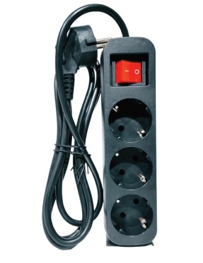 G318 grounding extension cord Switch, 1.8 m, 3 outlets, (99333)