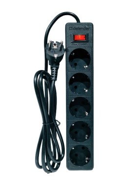 Surge protector Defender ES 1.8 1.8m, black, 5 outlets (99484)