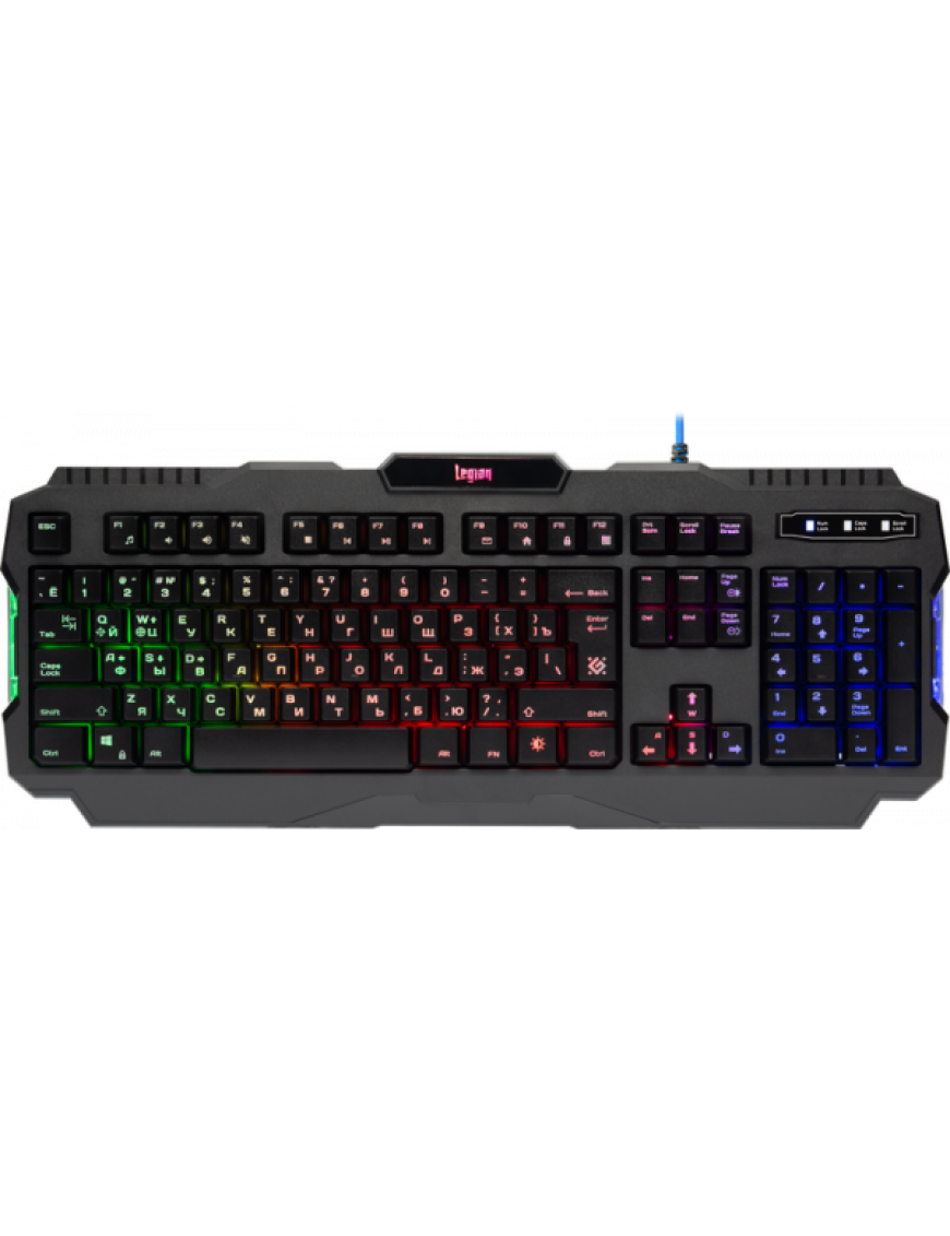 Legion GK-010D1 Wired gaming keyboard, RU,104 keys, RGB,19 Anti-Ghost 45010